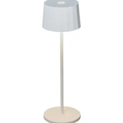 Konstsmide Positano genopladelig udendørs bordlampe, hvid