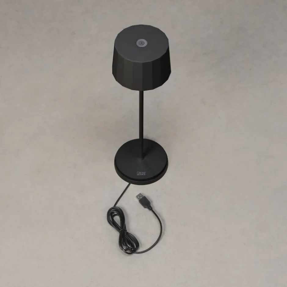 Konstsmide Positano genopladelig udendørs bordlampe, sort