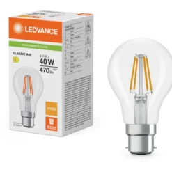 Ledvance B22D standardpære, 2700K, 3,4W