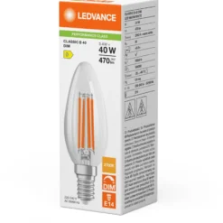 Ledvance Classic E14 kertepære, 2700K, 3,4W