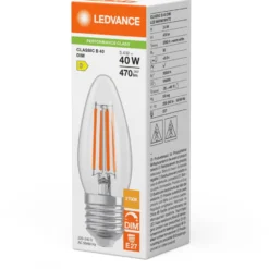 Ledvance Classic E27 kertepære, 2700K, 3,4W