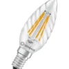 Ledvance Classic E14 kertepære, snoet, 4000K, 3,4W