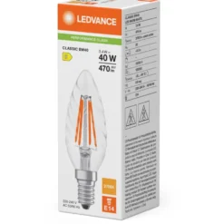Ledvance Classic E14 kertepære, snoet, 4000K, 3,4W