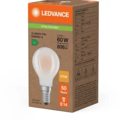 Ledvance Classic E14 kronepære, 2700K, 3,8W