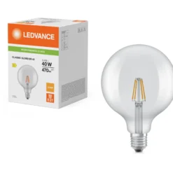 Ledvance E27 globepære, 2700K, 3,4W