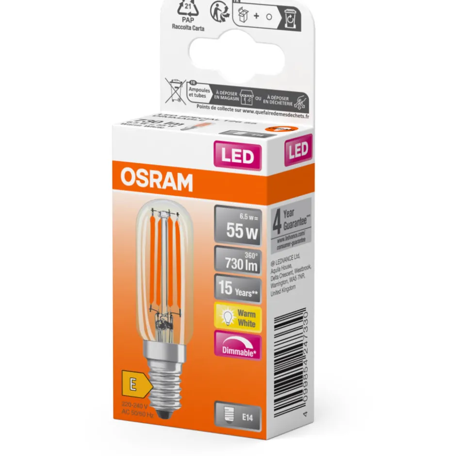 Ledvance E14 køleskabspære, 2700K, 6,5W