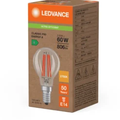 Ledvance E14 kronepære, 2700K, 3,8W