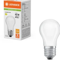 Ledvance E27 kronepære, 2700K, 3,4W