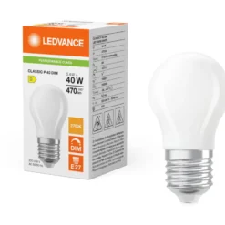 Ledvance E27 kronepære, 2700K, 3,4W