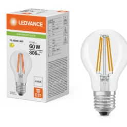 Ledvance E27 standardpære, 4000K, 5,9W