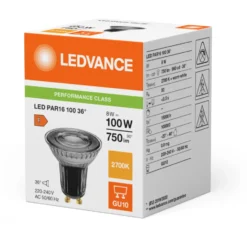 Ledvance GU10 spotpære, 2700K, 8W