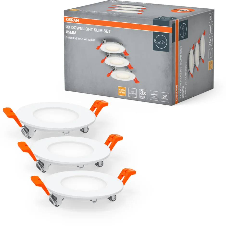 Ledvance Slim indbygningsspot, 4,5W, 3 stk