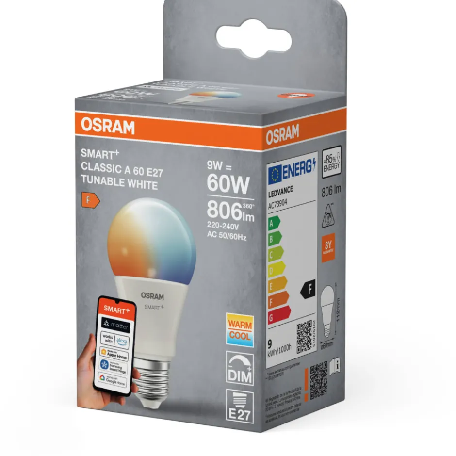 Ledvance Smart+ Wifi E27 standardpære, 2700K-6500K, 9W