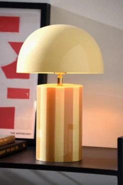 Leitmotiv Rayado bordlampe, stribet gul