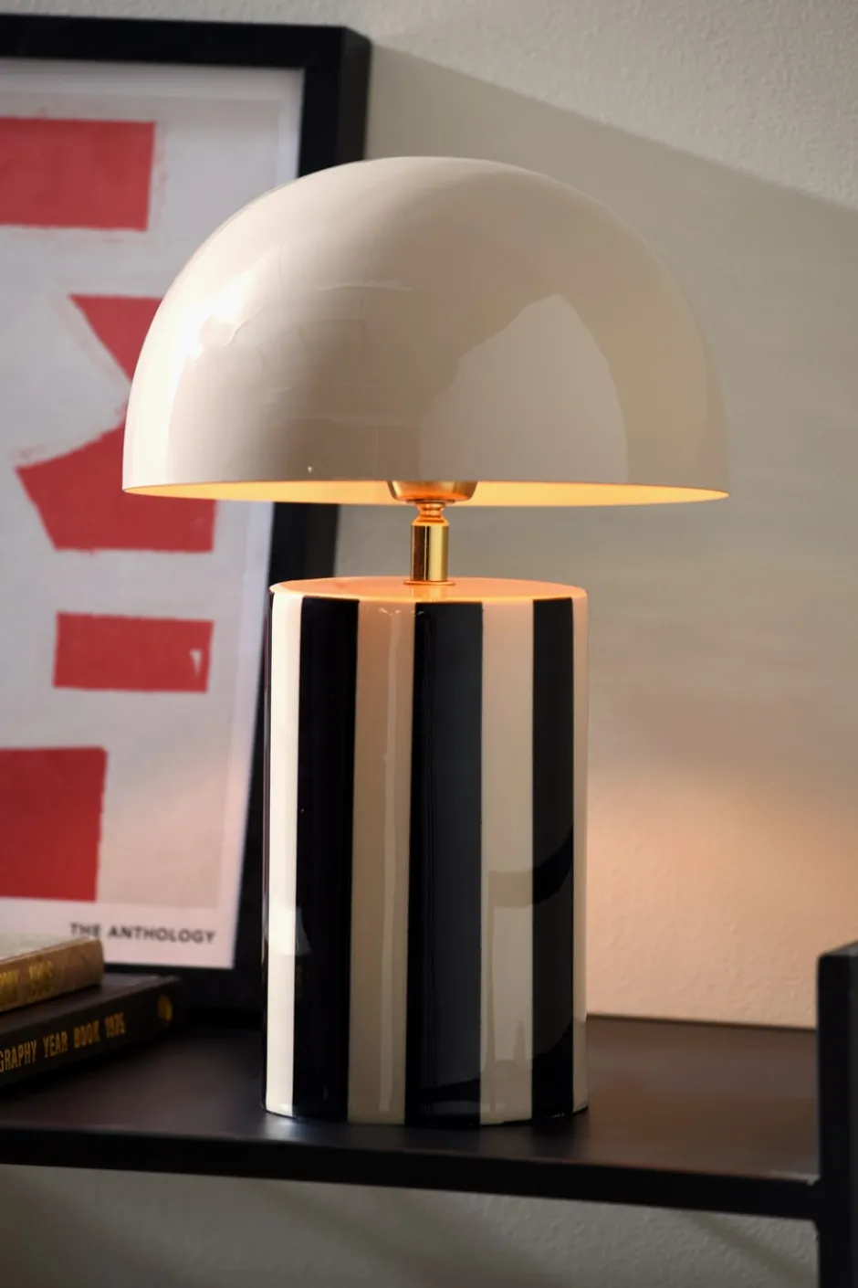 Leitmotiv Rayado bordlampe, stribet sort