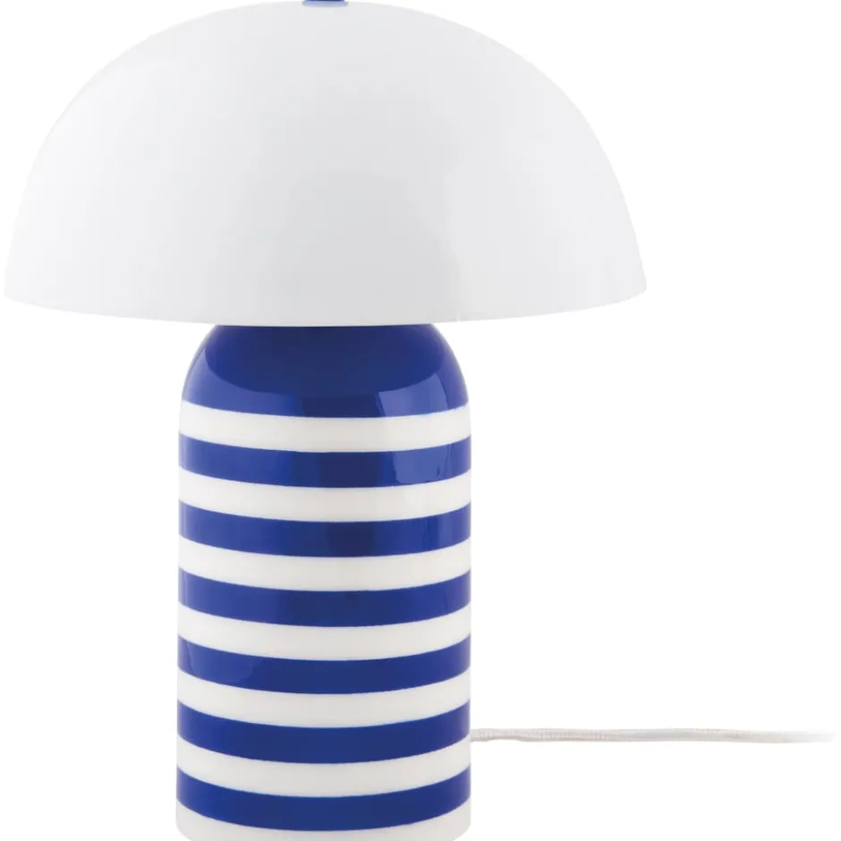 Leitmotiv Rayado Retro bordlampe, stribet blå