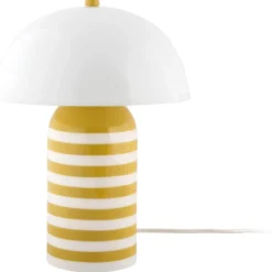 Leitmotiv Rayado Retro bordlampe, stribet gul