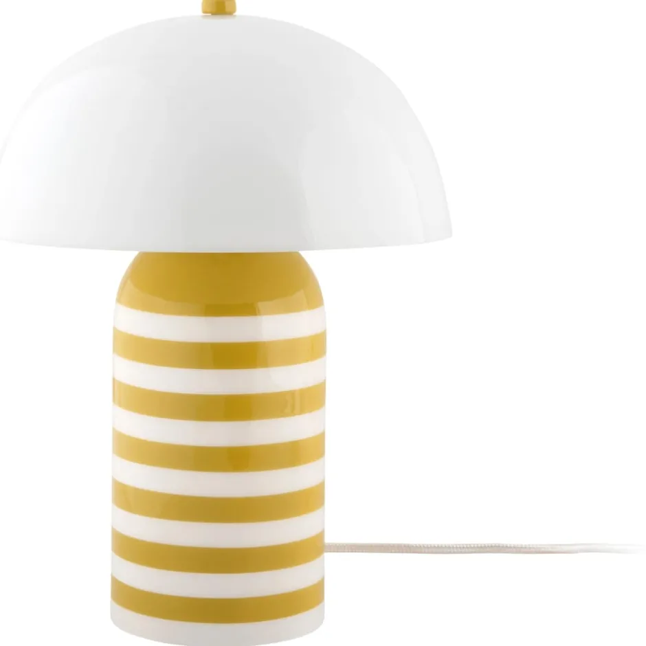 Leitmotiv Rayado Retro bordlampe, stribet gul