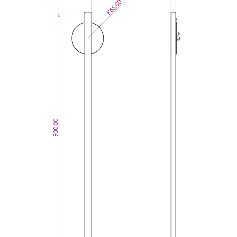 Lightswing Twin ophængssystem, 90 cm, hvid
