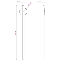 Lightswing Twin ophængssystem, 90 cm, sort
