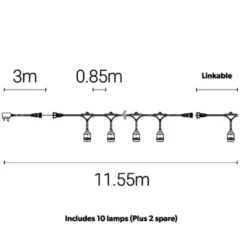 4lite Festoon udendørs lyskæde, 11,5 meter