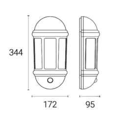 4lite Lantern Half udendørs væglampe med sensor