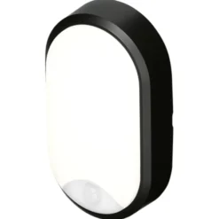 4lite Pylus Oval udendørs væglampe med sensor, sort