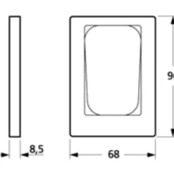 LK Fuga Baseline 68 ramme, 1,5 modul, asymmetrisk, hvid