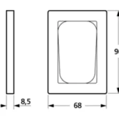 LK Fuga Baseline 68 ramme, 1,5 modul, symmetrisk, hvid