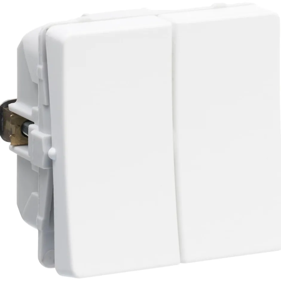 LK Fuga dobbelt korrespondance afbryder, 1 modul, hvid