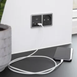 LK Fuga Slim designramme, 2x1 modul, stålmetallic