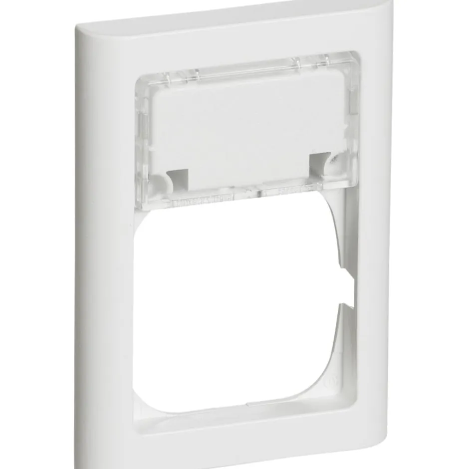 LK Fuga Softline 63 ramme med tekstmodul, 1,5 modul, hvid
