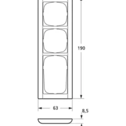 LK Fuga Softline 63 ramme, 3,5 modul, koksgrå