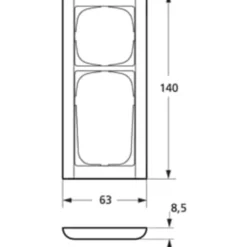 LK Fuga Softline 63 ramme, 2,5 modul, lysegrå