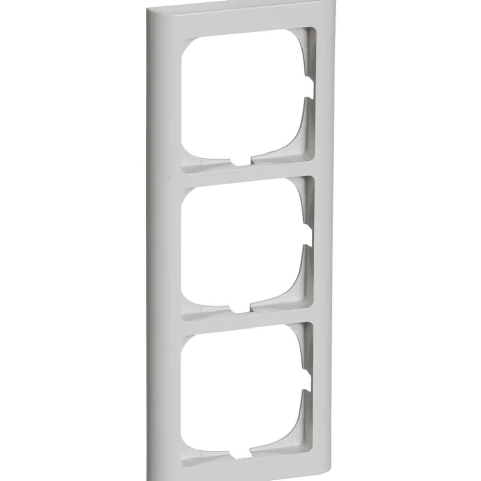 LK Fuga Softline 63 ramme, 3 modul, lodret, lysegrå
