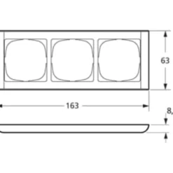 LK Fuga Softline 63 ramme, 3 modul, vandret, hvid