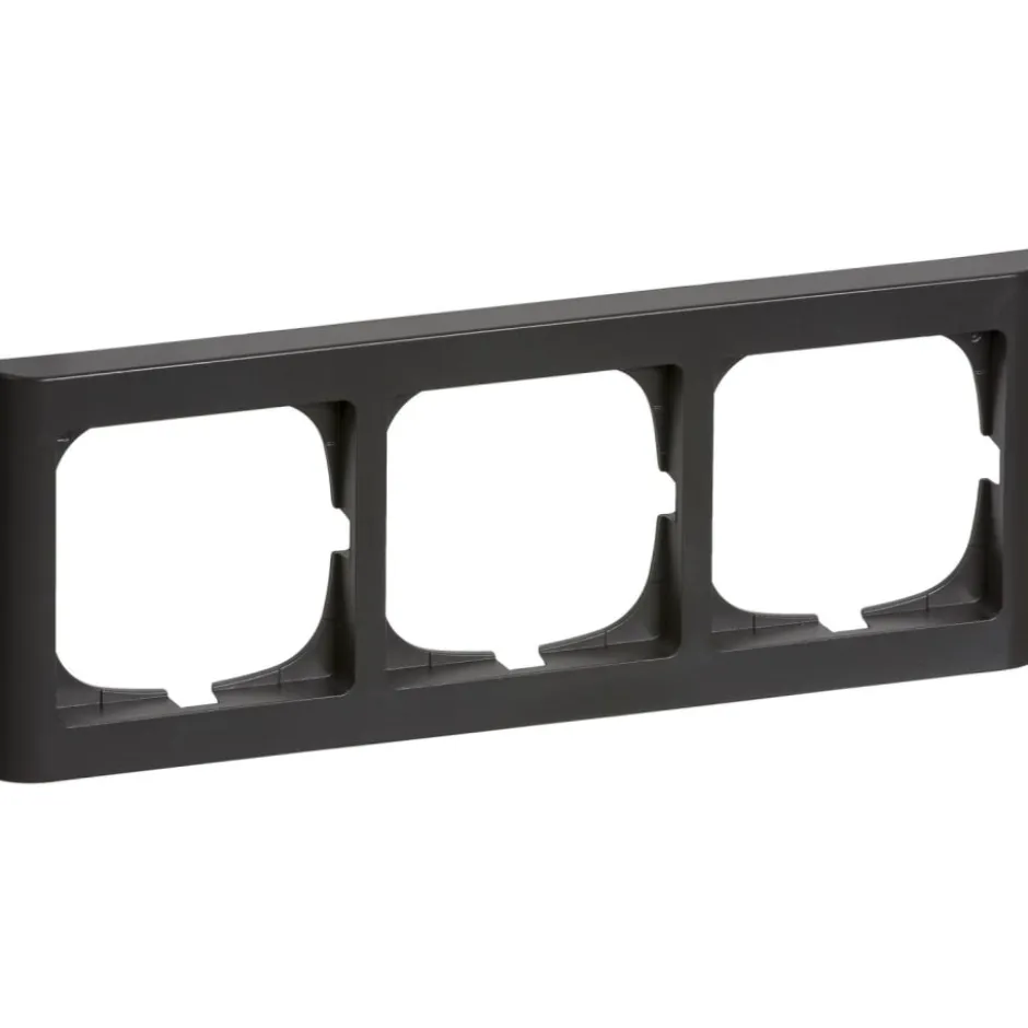 LK Fuga Softline 63 ramme, 3 modul, vandret, koksgrå