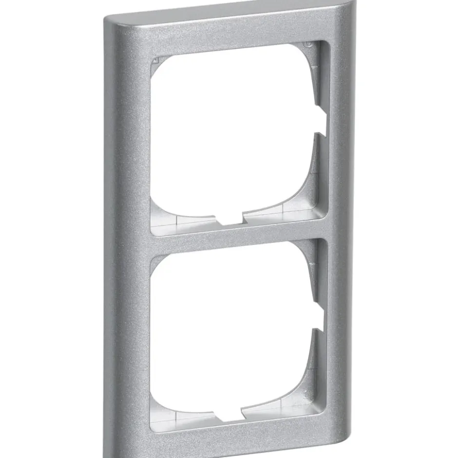 LK Fuga Softline 63 ramme, 2x1 modul, lodret, metallic