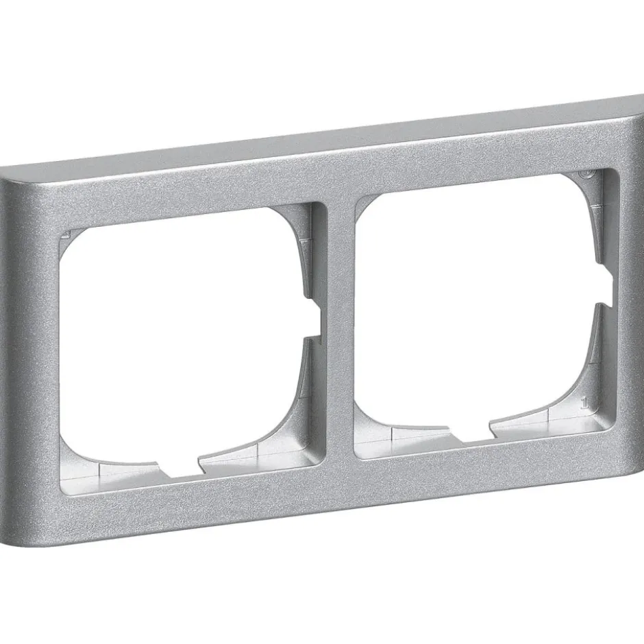 LK Fuga Softline 63 ramme, 2x1 modul, vandret, metallic