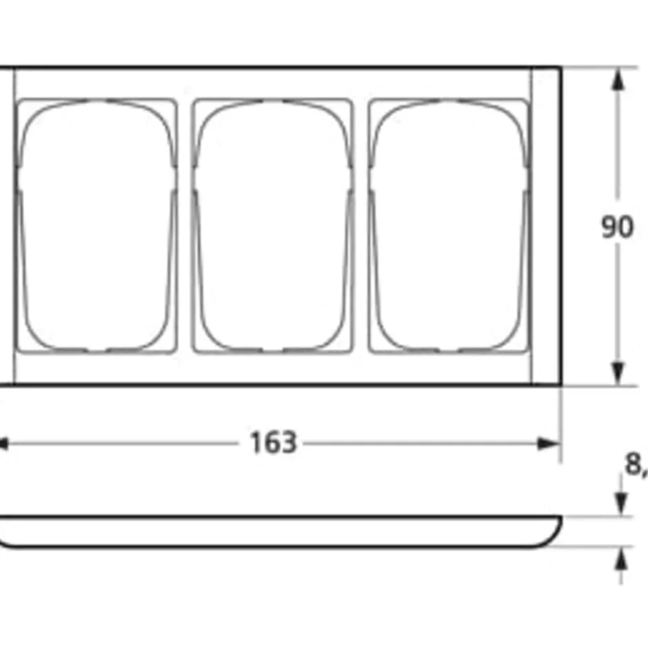 LK Fuga Softline 63 ramme, 3x1,5 modul, lysegrå