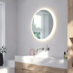 Loevschall Johannesburg RGB spejl med lys, dæmpbar, touch, Ø80 cm