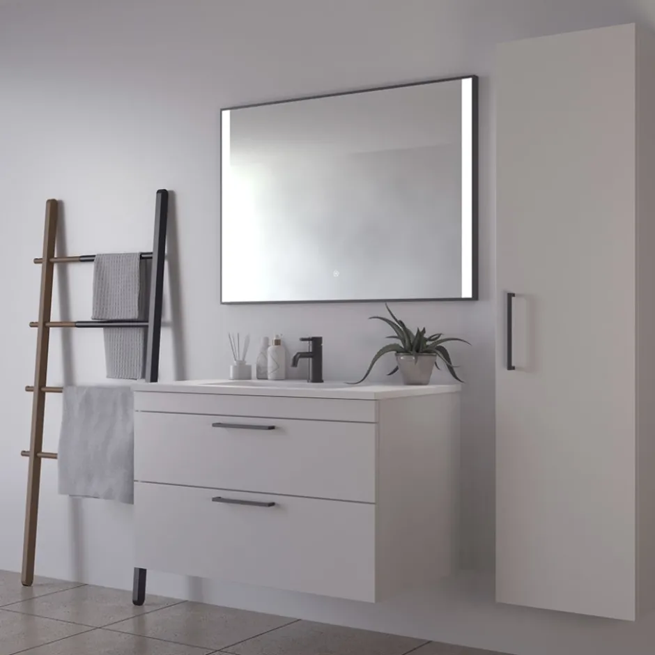 Loevschall Libra spejl med lys, 100x70 cm