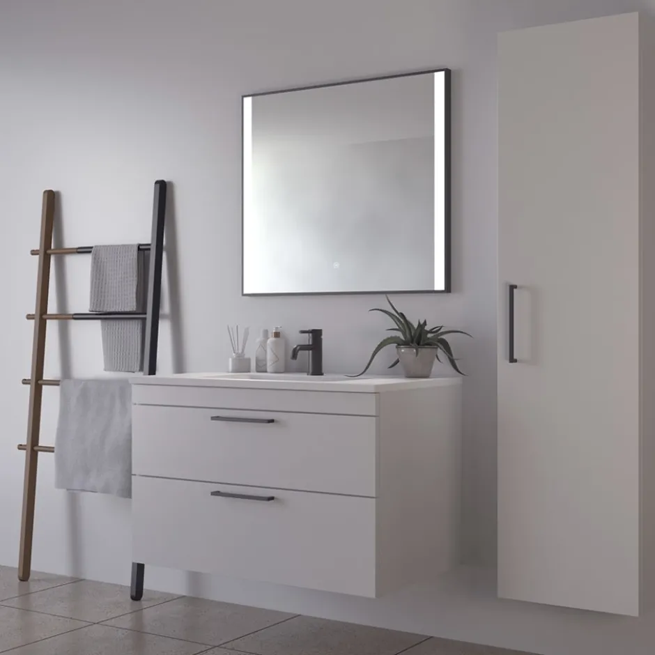 Loevschall Libra spejl med lys, 80x70 cm