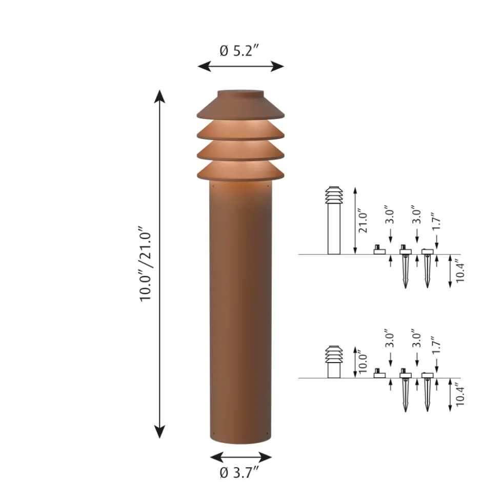 Louis Poulsen Bysted Garden havelampe, 2700K, anker, corten, lav