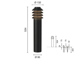 Louis Poulsen Bysted Garden havelampe, 3000K, anker, sort, høj