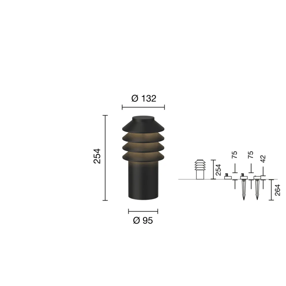 Louis Poulsen Bysted Garden havelampe, 3000K, anker, sort, lav