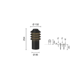 Louis Poulsen Bysted Garden havelampe, 3000K, base, sort, lav