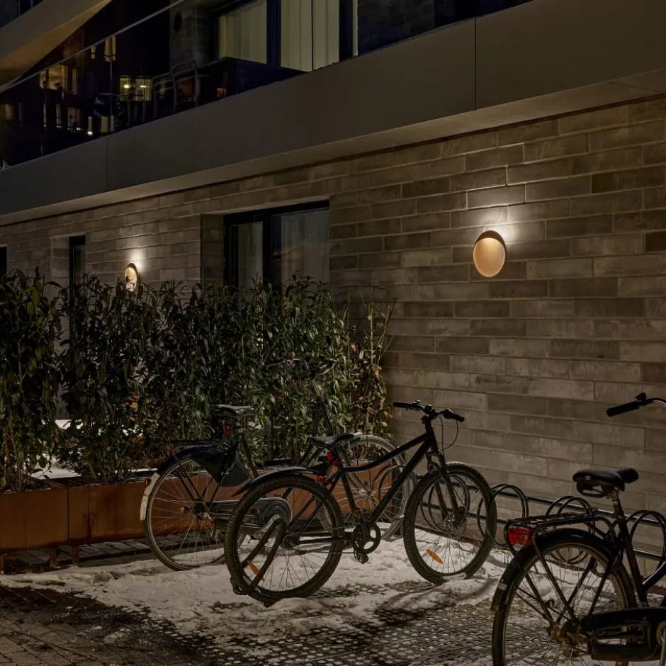 Louis Poulsen Flindt udendørs væglampe, corten, Ø40 cm