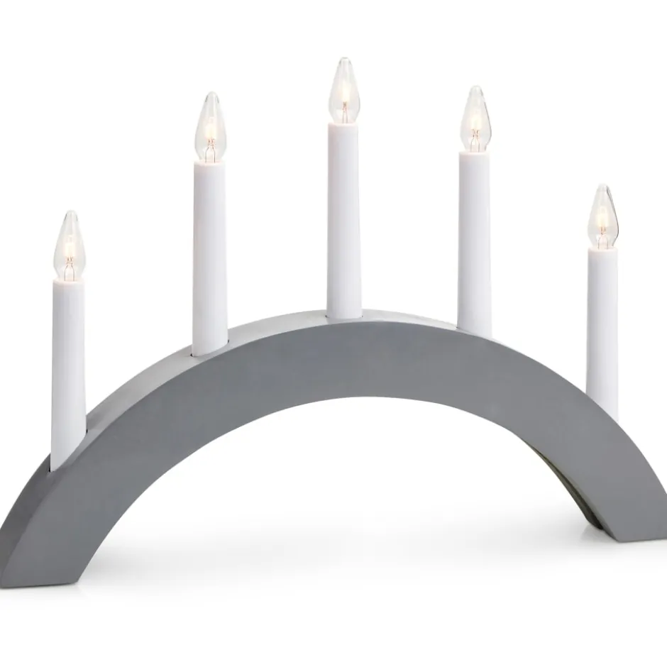 Markslöjd Atle julelysestage, 5 lys, grå
