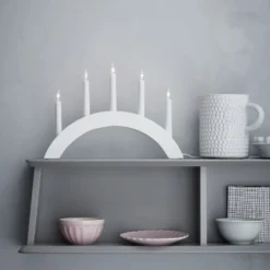 Markslöjd Atle julelysestage, 5 lys, hvid